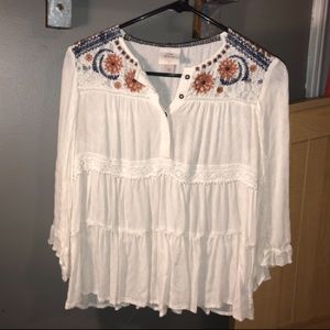 Boho Embroidered Top